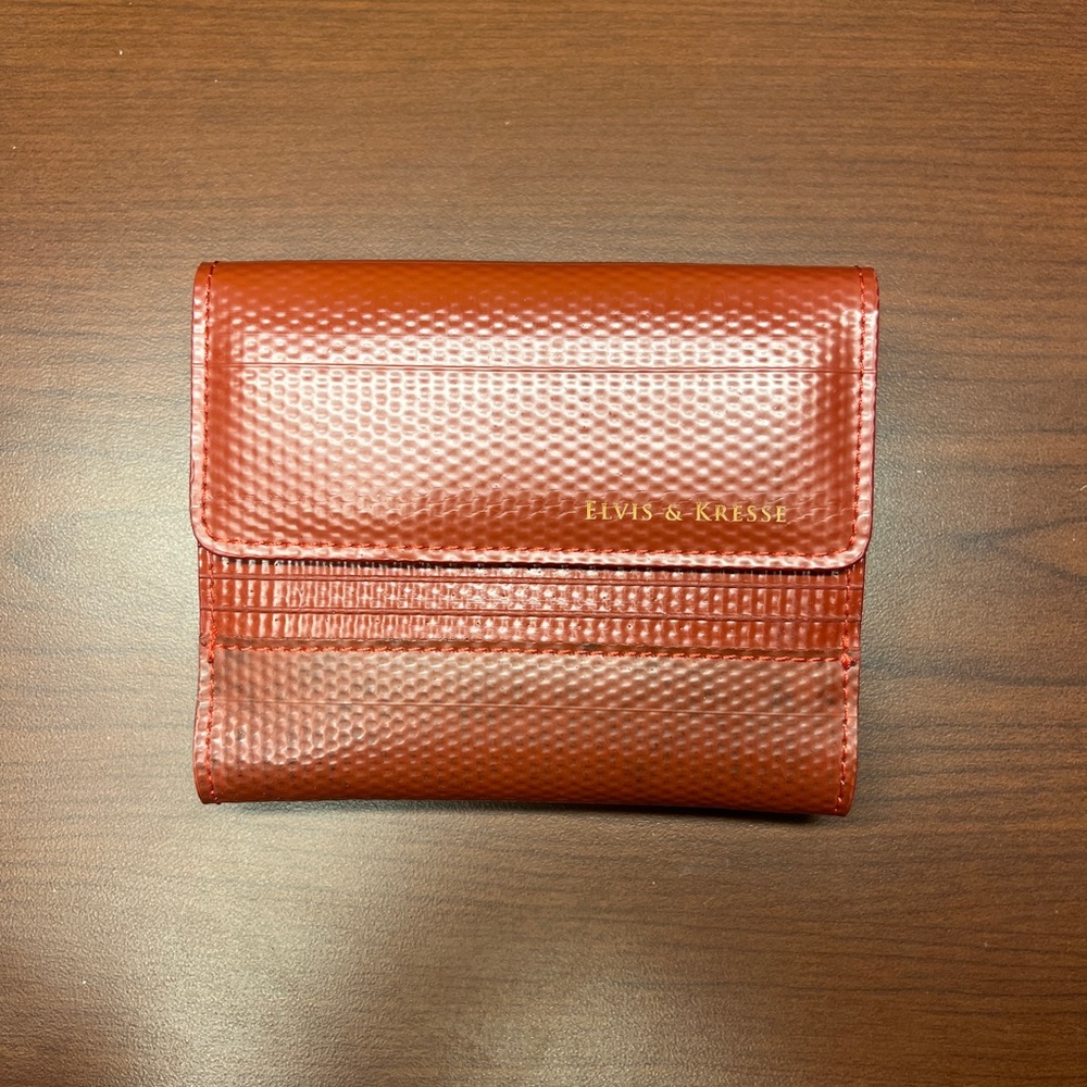 Elvis & Kresse Red Upcycled Firehose Wallet - Picture 2 of 7